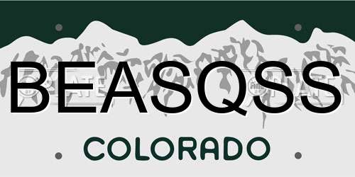 BEASQSS Colorado License Plate