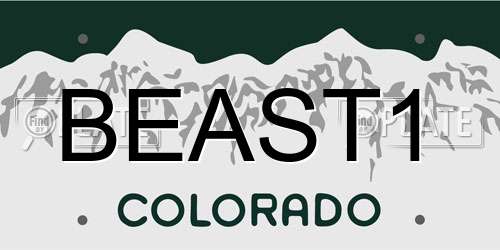 BEAST1 Colorado License Plate