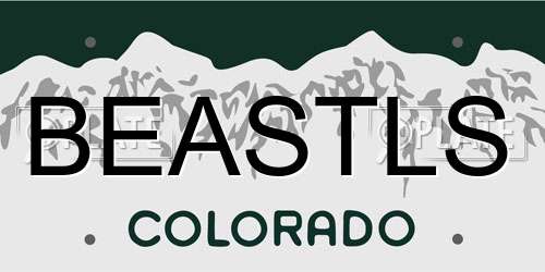 BEASTLS Colorado License Plate