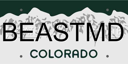 BEASTMD Colorado License Plate