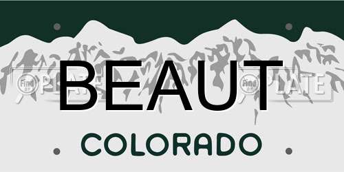 BEAUT Colorado License Plate