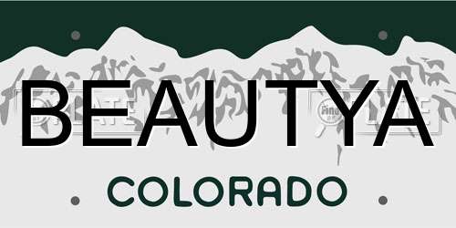 BEAUTYA Colorado License Plate