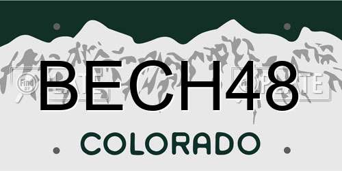 BECH48 Colorado License Plate