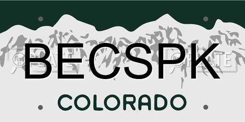 BECSPK Colorado License Plate