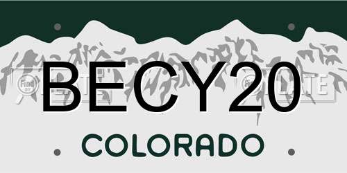 BECY20 Colorado License Plate