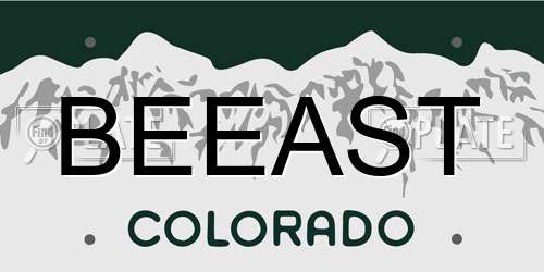 BEEAST Colorado License Plate