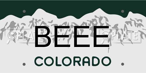 BEEE Colorado License Plate
