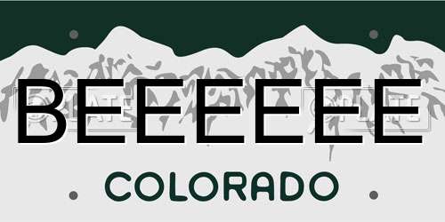 BEEEEEE Colorado License Plate