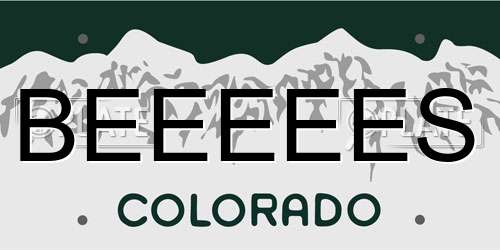 BEEEEES Colorado License Plate
