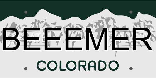 BEEEMER Colorado License Plate