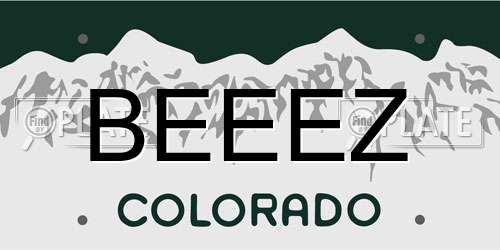 BEEEZ Colorado License Plate