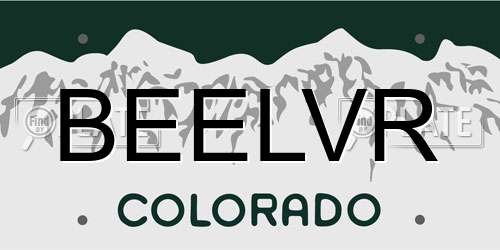 BEELVR Colorado License Plate