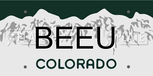 BEEU Colorado License Plate