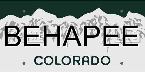 BEHAPEE Colorado License Plate