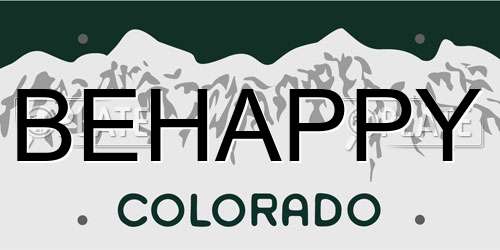 BEHAPPY Colorado License Plate