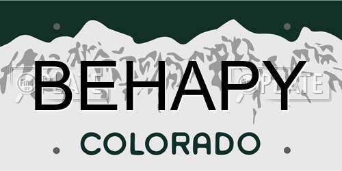 BEHAPY Colorado License Plate