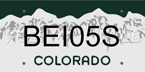 BEI05S Colorado License Plate