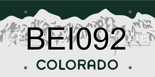 BEI092 Colorado License Plate