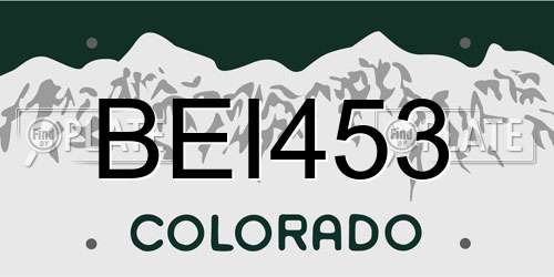 BEI453 Colorado License Plate