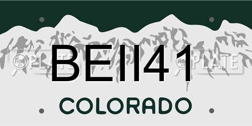 BEII41 Colorado License Plate