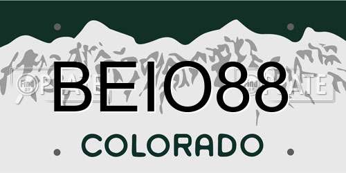 BEIO88 Colorado License Plate