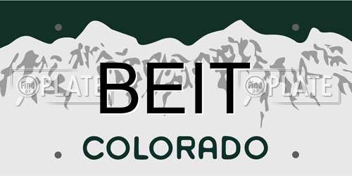 BEIT Colorado License Plate