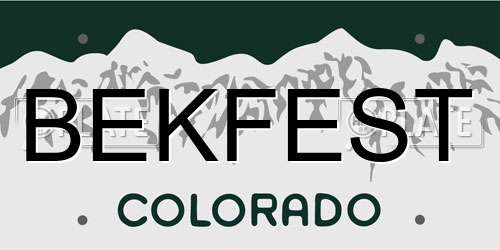 BEKFEST Colorado License Plate