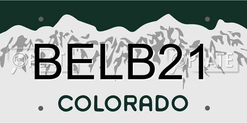 BELB21 Colorado License Plate