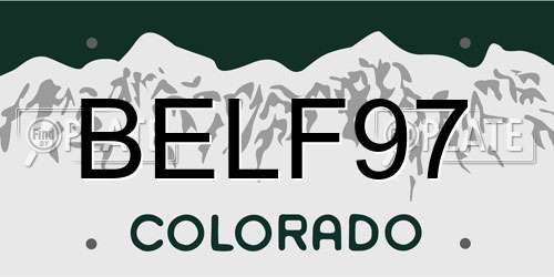 BELF97 Colorado License Plate