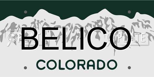 BELICO Colorado License Plate
