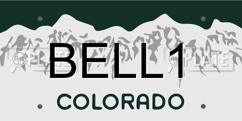 BELL1 Colorado License Plate