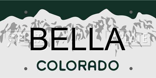 BELLA Colorado License Plate