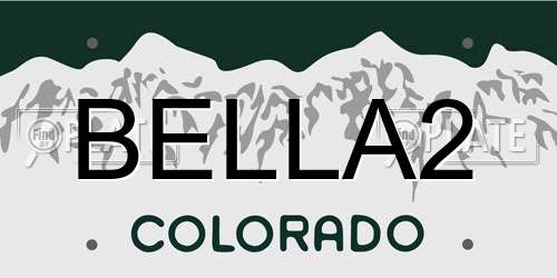 BELLA2 Colorado License Plate