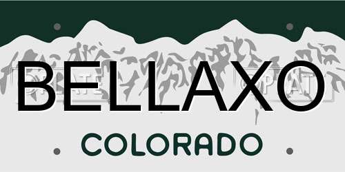 BELLAXO Colorado License Plate