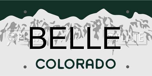BELLE Colorado License Plate
