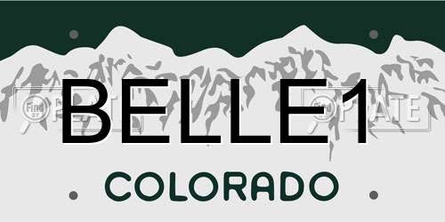 BELLE1 Colorado License Plate