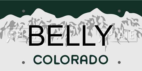 BELLY Colorado License Plate