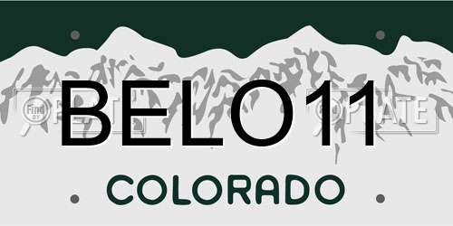 BELO11 Colorado License Plate