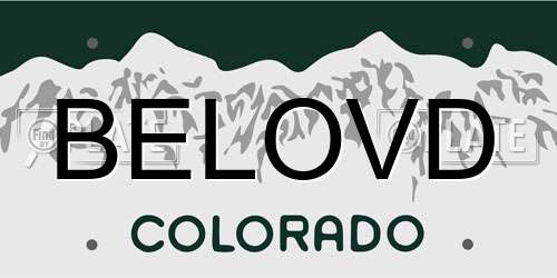 BELOVD Colorado License Plate