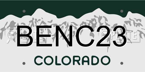 BENC23 Colorado License Plate