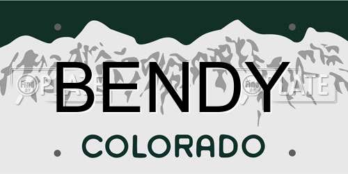 BENDY Colorado License Plate