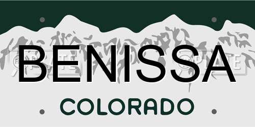 BENISSA Colorado License Plate