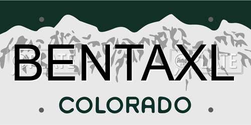 BENTAXL Colorado License Plate