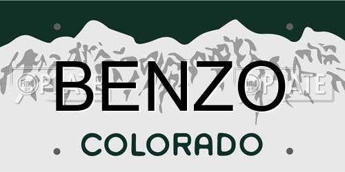 BENZO Colorado License Plate