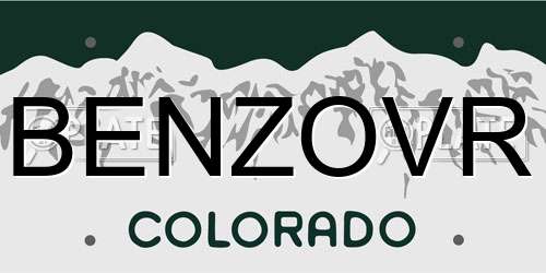 BENZOVR Colorado License Plate