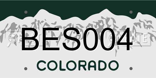 BES004 Colorado License Plate
