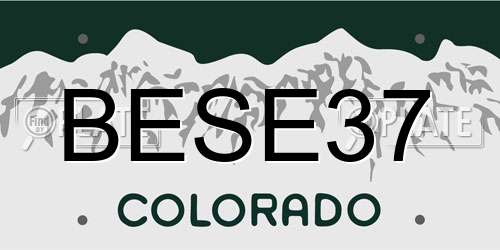BESE37 Colorado License Plate