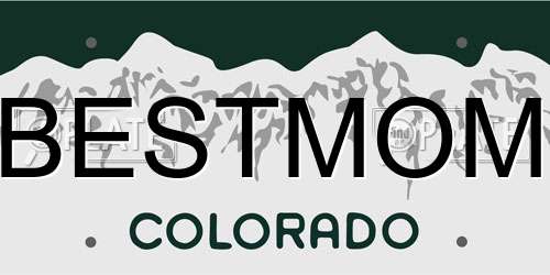 BESTMOM Colorado License Plate