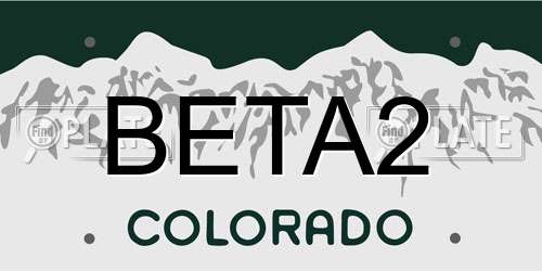 BETA2 Colorado License Plate