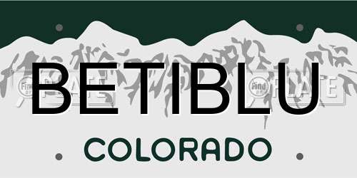 BETIBLU Colorado License Plate